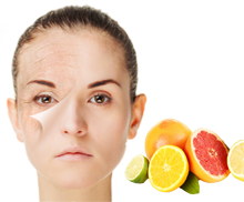 Bild mit jungen Frau mit einer Fruchtsäure-Therapie Kosmetik Behandlung.