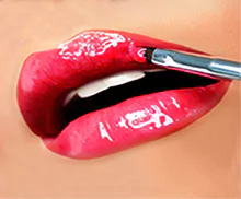 Bild von einer jungen Frau mit einem Permanent Makeup an den Lippen.